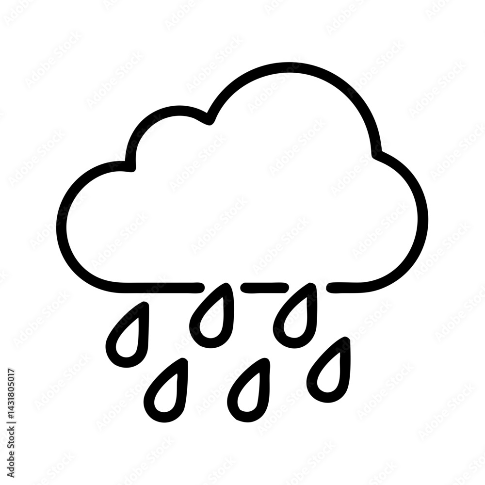 Rain cloud icon vector illustration, rainy weather forecast symbol, cloudburst and drizzle graphic Rain cloud icon vector illustration, rainy weather forecast symbol, cloudburst and drizzle graphic