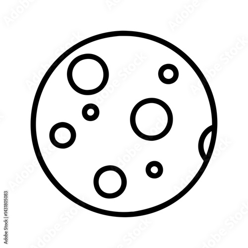 Moon phases surface craters lunar astronomy space exploration science outline vector graphic