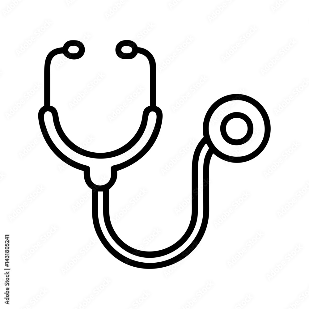 Stethoscope vector icon for medical professionals health checkup and diagnosis equipment outline style Stethoscope vector icon for medical professionals health checkup and diagnosis equipment outline style