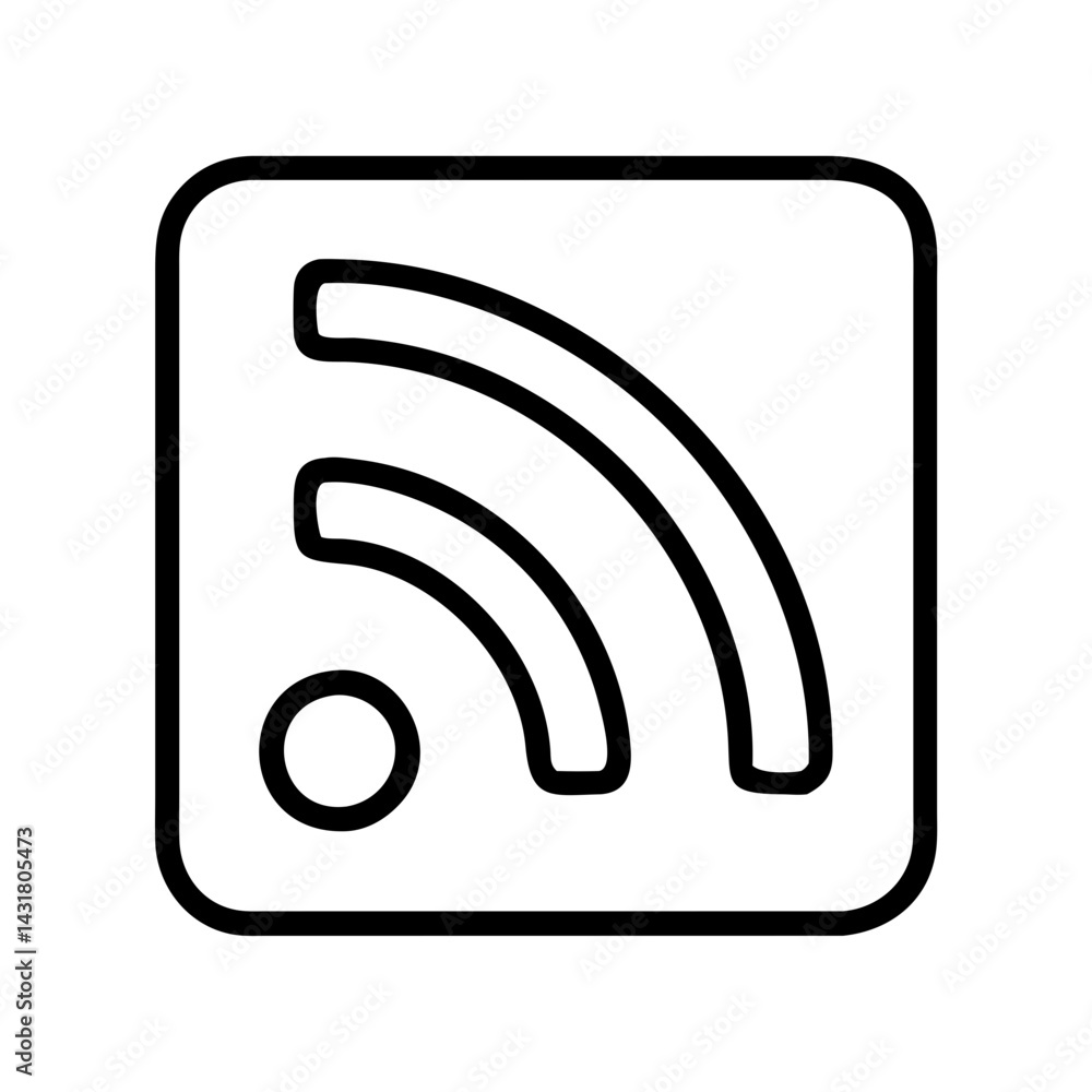 Rss feed icon vector, blog feed symbol, podcast feed, news feed, subscribe, wifi signal icon Rss feed icon vector, blog feed symbol, podcast feed, news feed, subscribe, wifi signal icon