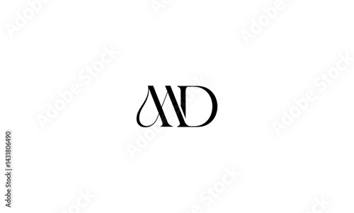 MD initial letter logo