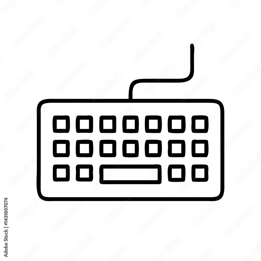 Keyboard vector icon illustration for computer input device hardware and technology design needs Keyboard vector icon illustration for computer input device hardware and technology design needs
