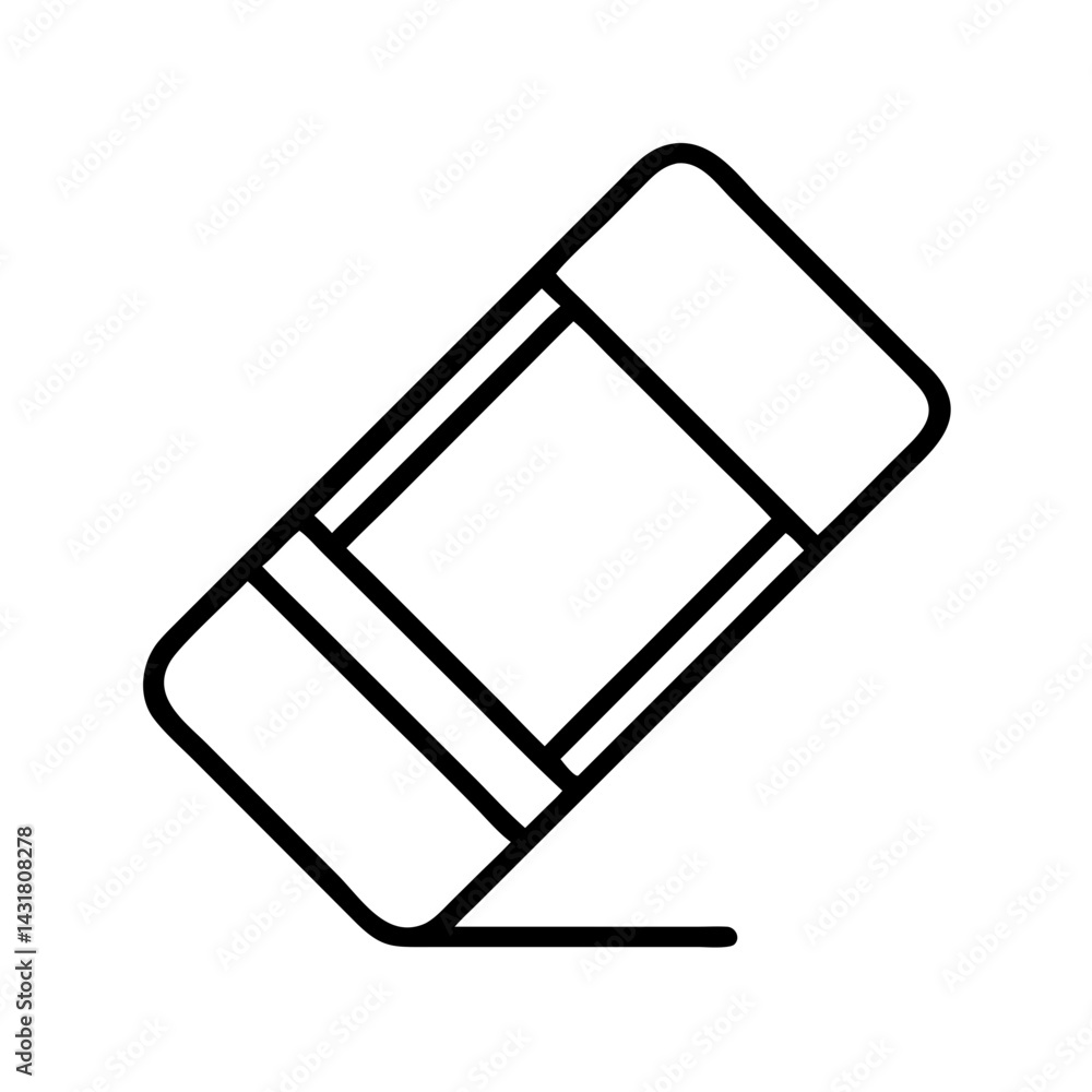 Vector graphic of a simple eraser icon for design projects and creative works online use Vector graphic of a simple eraser icon for design projects and creative works online use