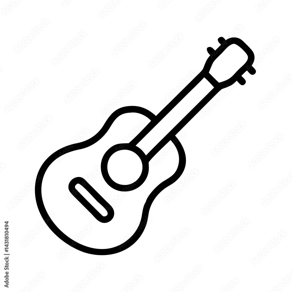 Guitar vector icon illustration musical instrument acoustic guitar stringed instrument for music lovers Guitar vector icon illustration musical instrument acoustic guitar stringed instrument for music lovers