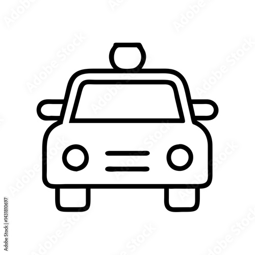 Taxi cab vector icon illustration, transportation service outline design for mobile app and web 90