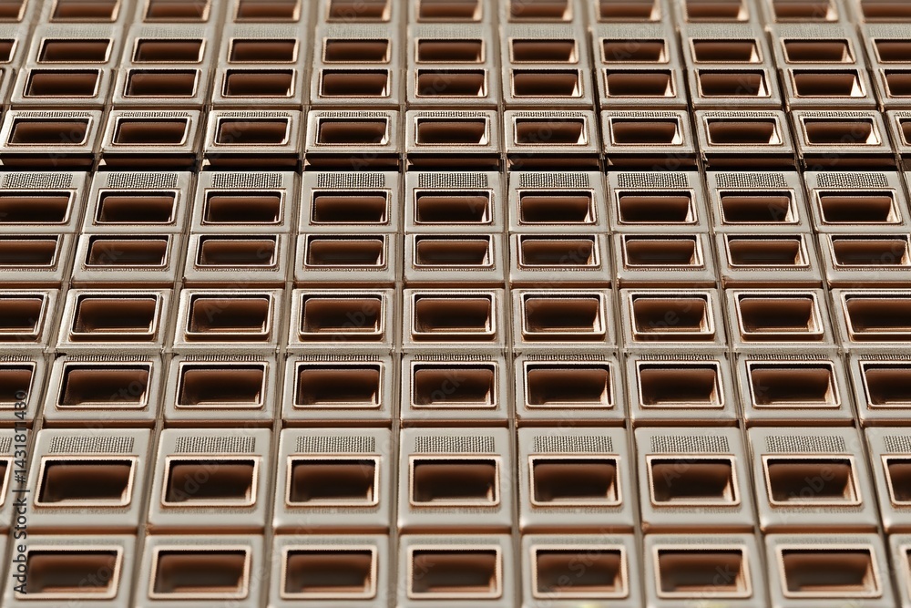 Stacked, rectangular sweet treats arranged in a symmetrical pattern. Stacked, rectangular sweet treats arranged in a symmetrical pattern.
