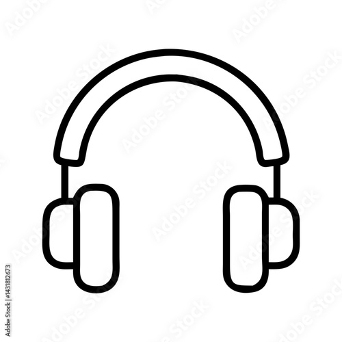 Headphones vector icon, audio listening device, music headset, sound equipment, earphone outline