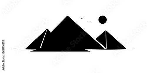 Pyramids of Giza Silhouette – Iconic Egyptian Landmark Illustration

