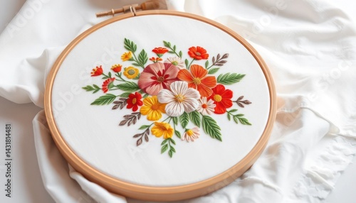 Floral embroidery hoop art (4)