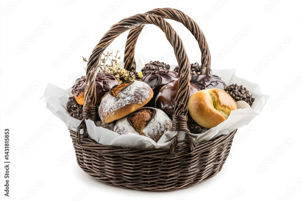 Basket of assorted pastries Basket of assorted pastries