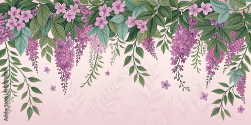 Pink Floral Wallpaper Casca...