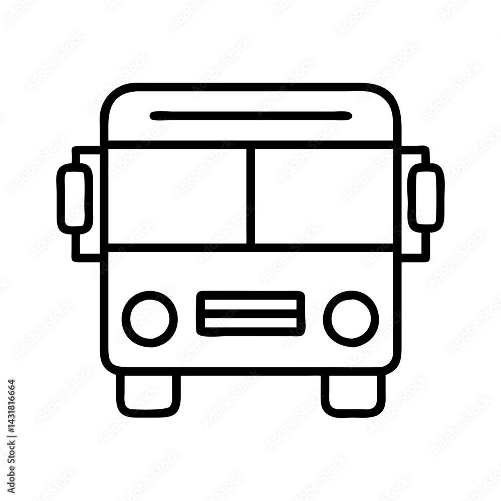 Outline drawing of a bus vector graphic for transportation design and school bus clip art projects Outline drawing of a bus vector graphic for transportation design and school bus clip art projects