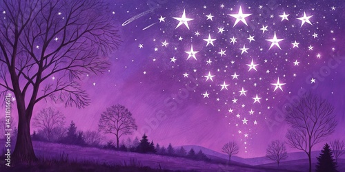 Purple Night Sky Starburst ...
