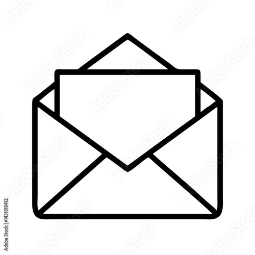 Open envelope icon vector illustration, email marketing, direct mail, newsletter and postal service