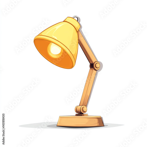 A vibrant yellow desk lamp featuring a flexible arm, ideal for enhancing office decor or providing focused illumination in any workspace.