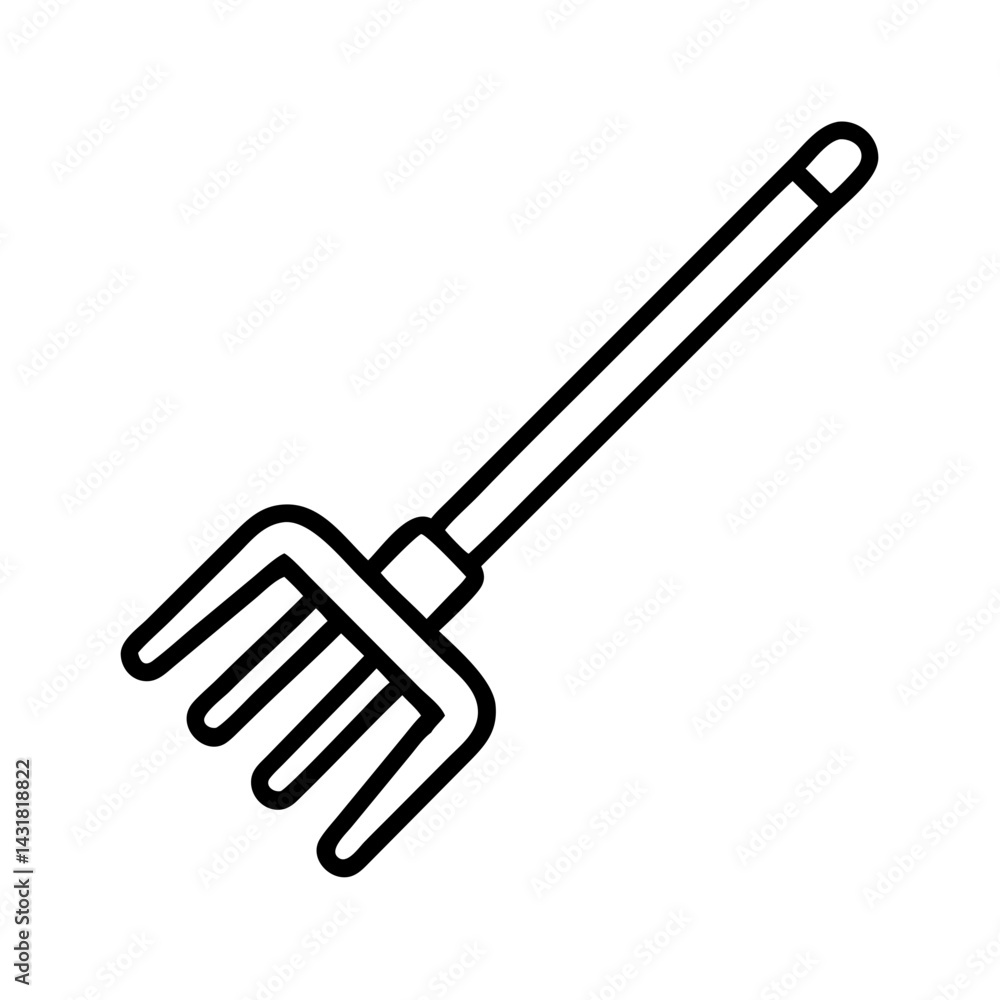 Outline garden rake tool for gardening landscaping and farming vector illustration design 90 Outline garden rake tool for gardening landscaping and farming vector illustration design 90