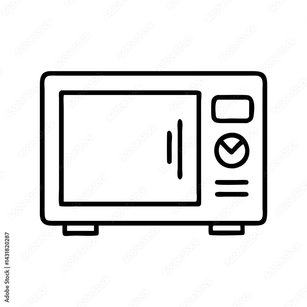 Isolated microwave oven vector illustration for kitchen appliances and cooking needs outline design Isolated microwave oven vector illustration for kitchen appliances and cooking needs outline design