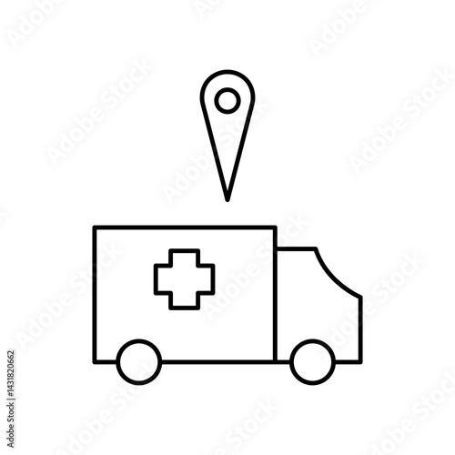 location of ambulance icon design