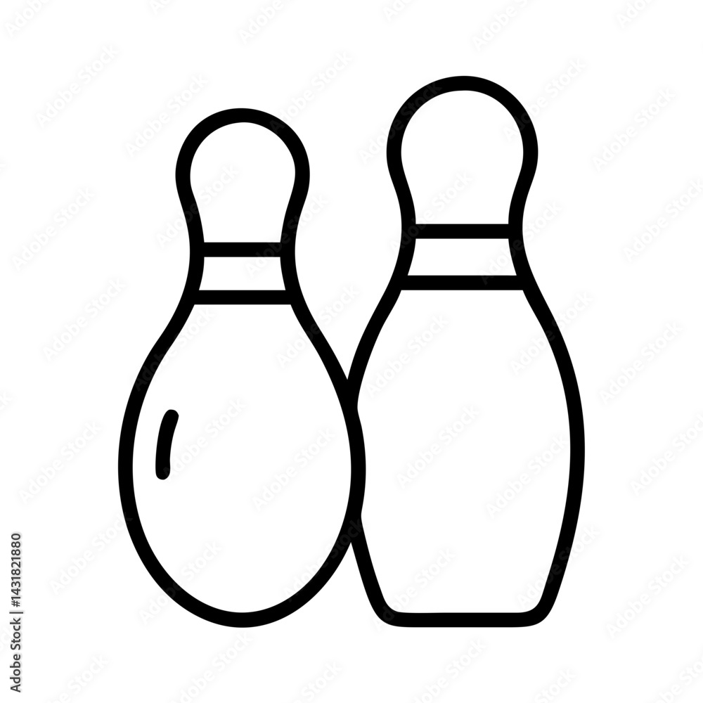 Bowling pins vector illustration, bowling equipment, sports and recreation, bowling alley game pins Bowling pins vector illustration, bowling equipment, sports and recreation, bowling alley game pins