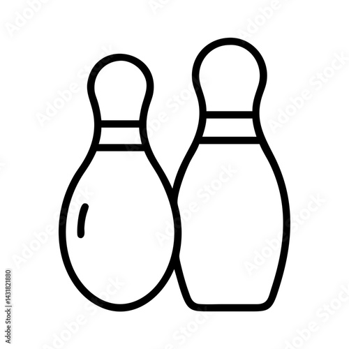 Bowling pins vector illustration, bowling equipment, sports and recreation, bowling alley game pins