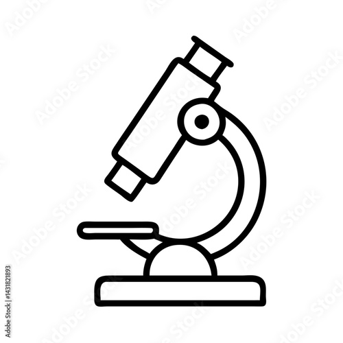Illustration of a microscope for scientific research laboratory analysis and education purposes