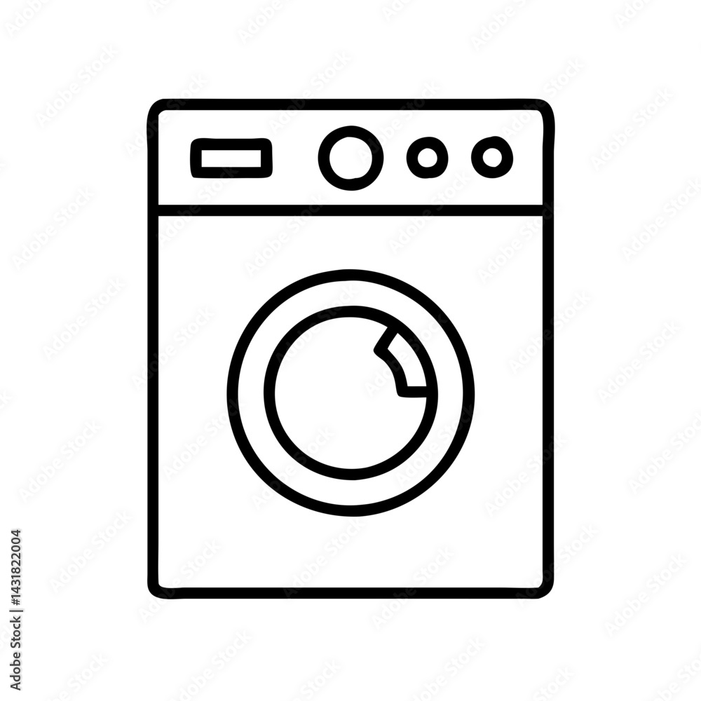 Washing machine laundry appliance vector icon front load clothes washer household equipment design element Washing machine laundry appliance vector icon front load clothes washer household equipment design element