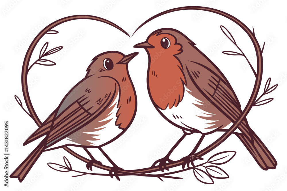 Obraz premium two birds on a branch