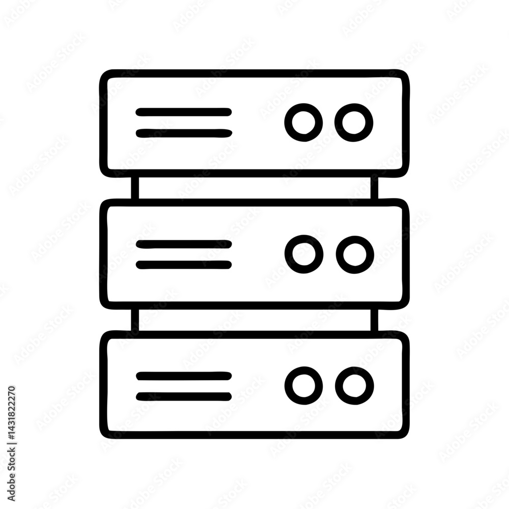 Data server rack vector icon for network server storage and cloud computing technology design 90 Data server rack vector icon for network server storage and cloud computing technology design 90