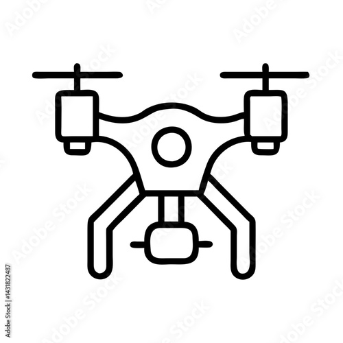 Drone vector icon, modern unmanned aerial vehicle illustration, quadcopter design element, uav symbol, remote drone icon