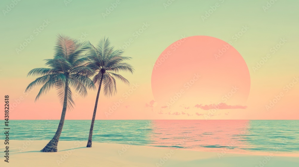 Tropical beach sunset, palm trees, ocean. Website banner Tropical beach sunset, palm trees, ocean. Website banner
