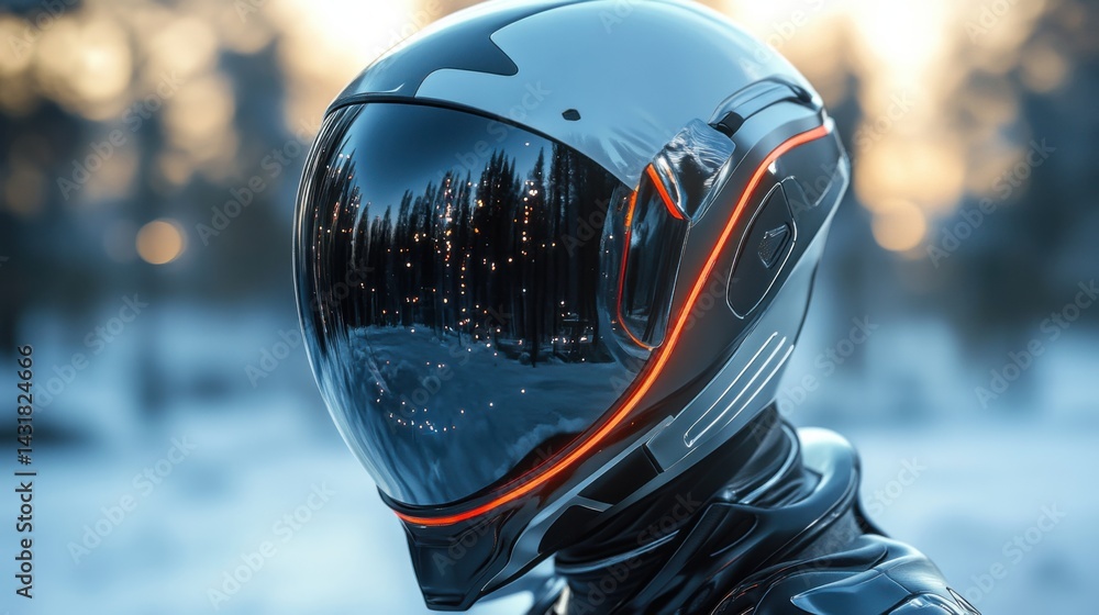 Fototapeta premium Futuristic 3D helmet astronaut rainbow look