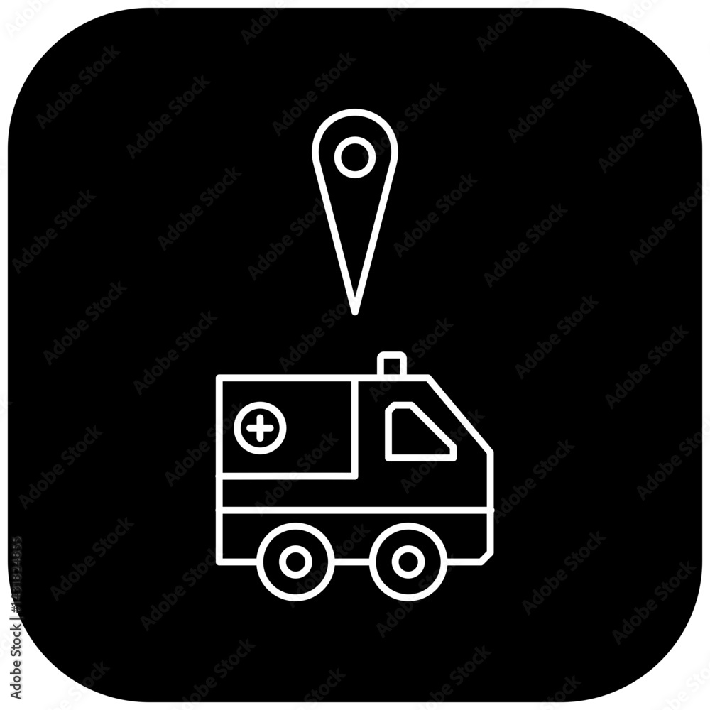 Naklejka premium location of ambulance icon design