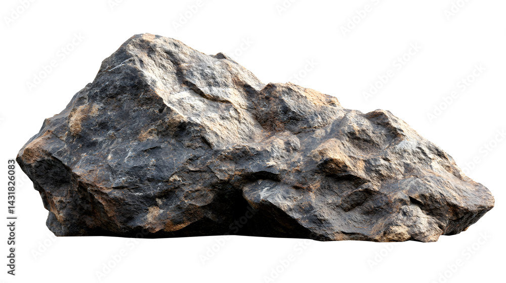 A large rock sits A large rock sits