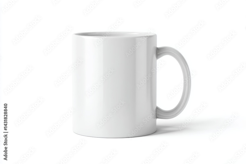 Ceramic mug mockup with matte finish, front-facing design suitable for branding and marketing purposes Ceramic mug mockup with matte finish, front-facing design suitable for branding and marketing purposes