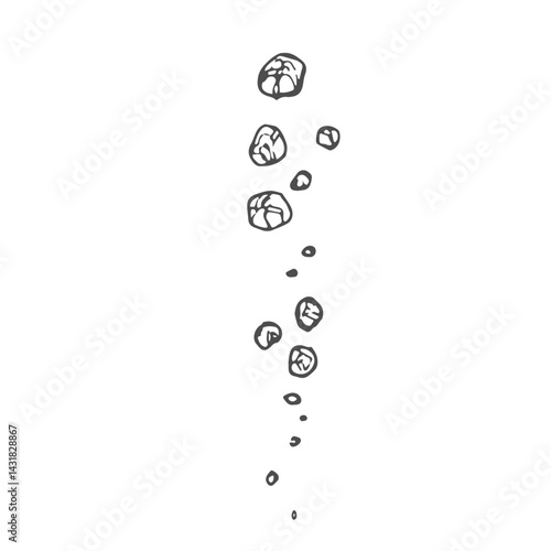 Black pepper seasoning. Hand drawn ink sketch.