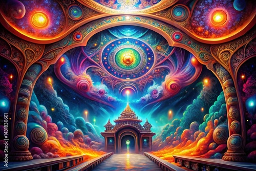 Wallpaper Mural Psychedelic Pineal Gland in Fantastical Space: Abstract Architectural Photography Torontodigital.ca