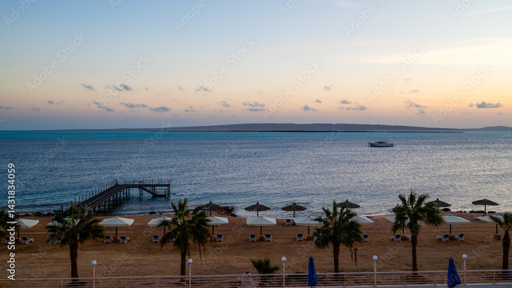 Fototapeta premium Beautiful beach with palm trees