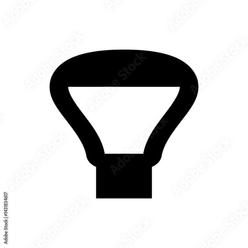 Illustration of a black and white paddle with a square handle and a rounded top section design element