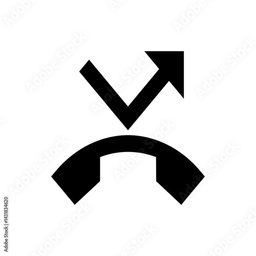 Call forwarding symbol featuring a phone receiver icon with an arrow pointing upwards and to the right