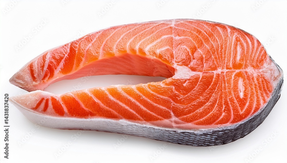 slice of raw fish salmon trout steak isolated on white background clipping path slice of raw fish salmon trout steak isolated on white background clipping path