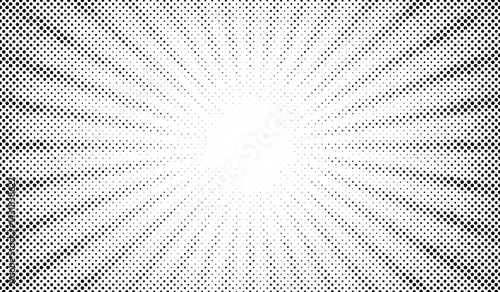 Comics background. Abstract lines backdrop. Shading sunrays. Design frames for title book. Texture explosive polka. Beam action. Pattern motion flash. Rectangle fast boom zoom. Vector illustration