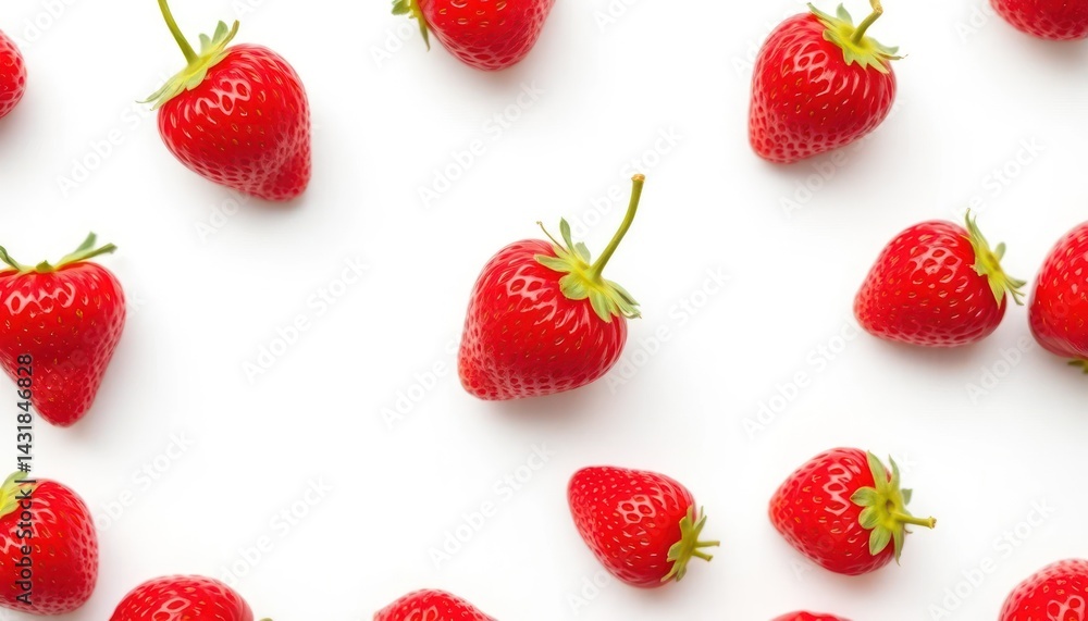 Fresh strawberries arranged on white background Fresh strawberries arranged on white background