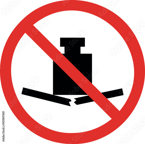 No heavy load sign . Heavy loading prohibition sign . Vector illustration