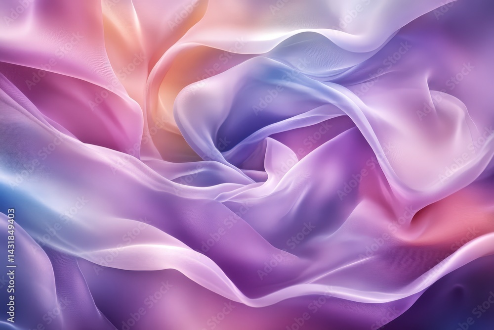 Obraz premium Soft, flowing fabric draped in pastel hues.