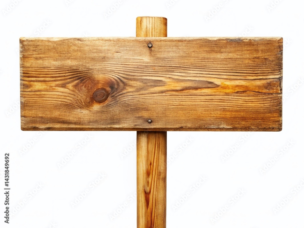 Rustic Wooden Signpost on White Background - Isolated Drone View Rustic Wooden Signpost on White Background - Isolated Drone View