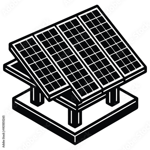 Isolated Solar Panels on White Background