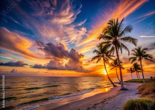 Sanibel Island Sunset: Low Light Beach Scene, Florida