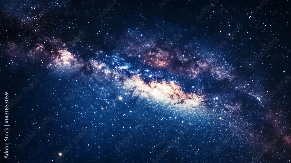 Obraz premium Night sky with stars and nebula.