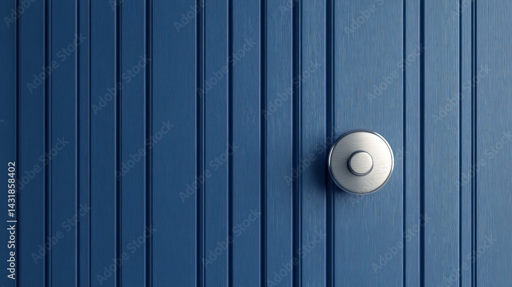 Fototapeta premium Modern doorbell on a blue door