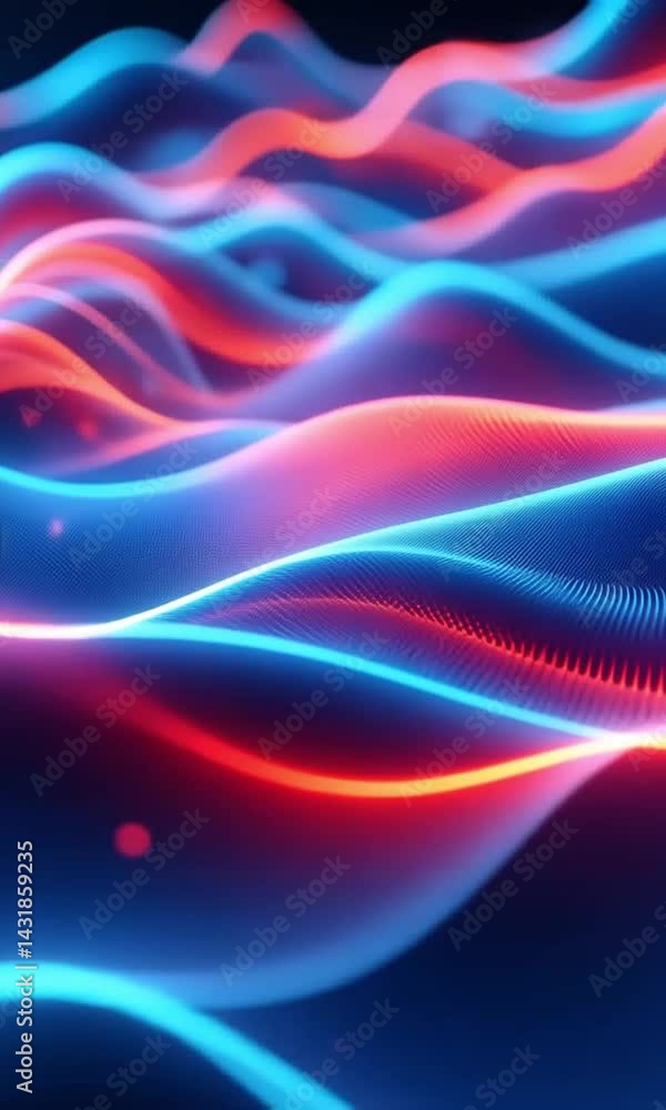 Neon Light Waves Abstract Video Neon Light Waves Abstract Video